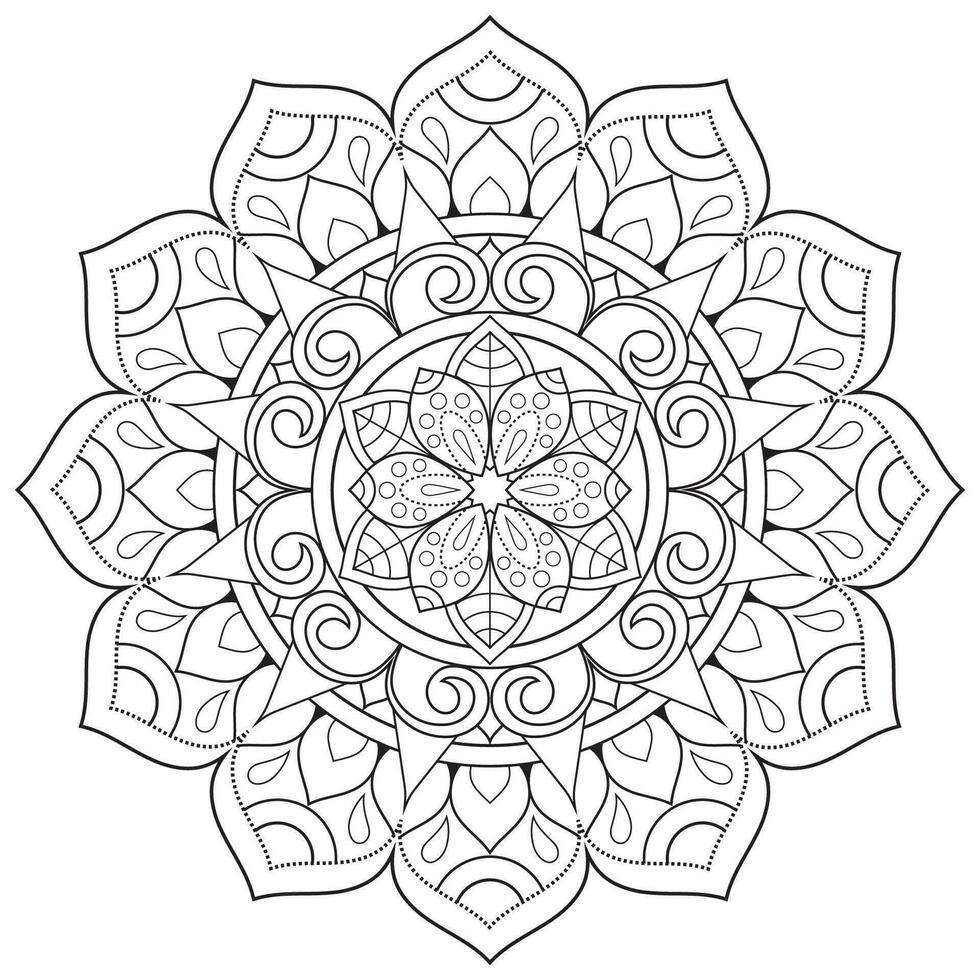 mandala bloem voor volwassen kleur boek. vector