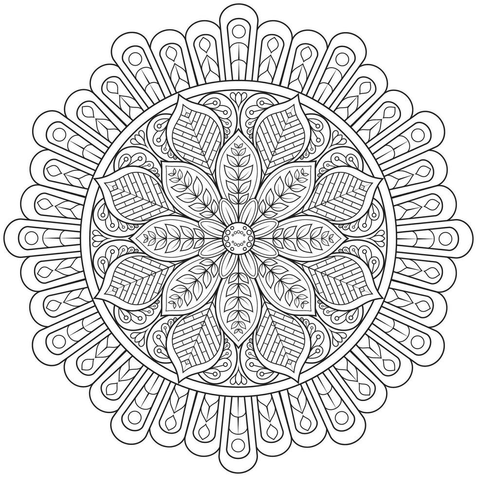 mandala bloem voor volwassen kleur boek. vector