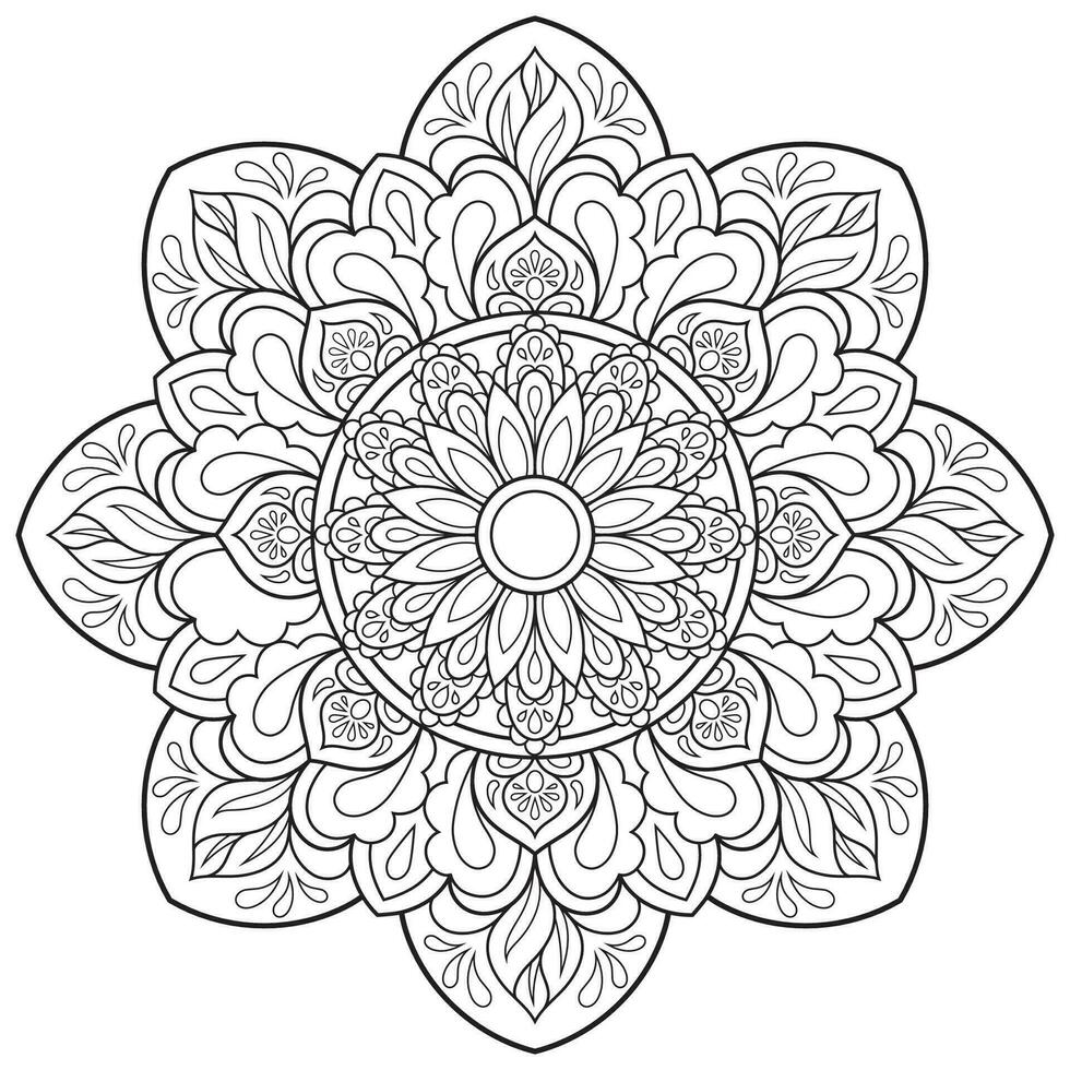 mandala bloem voor volwassen kleur boek. vector