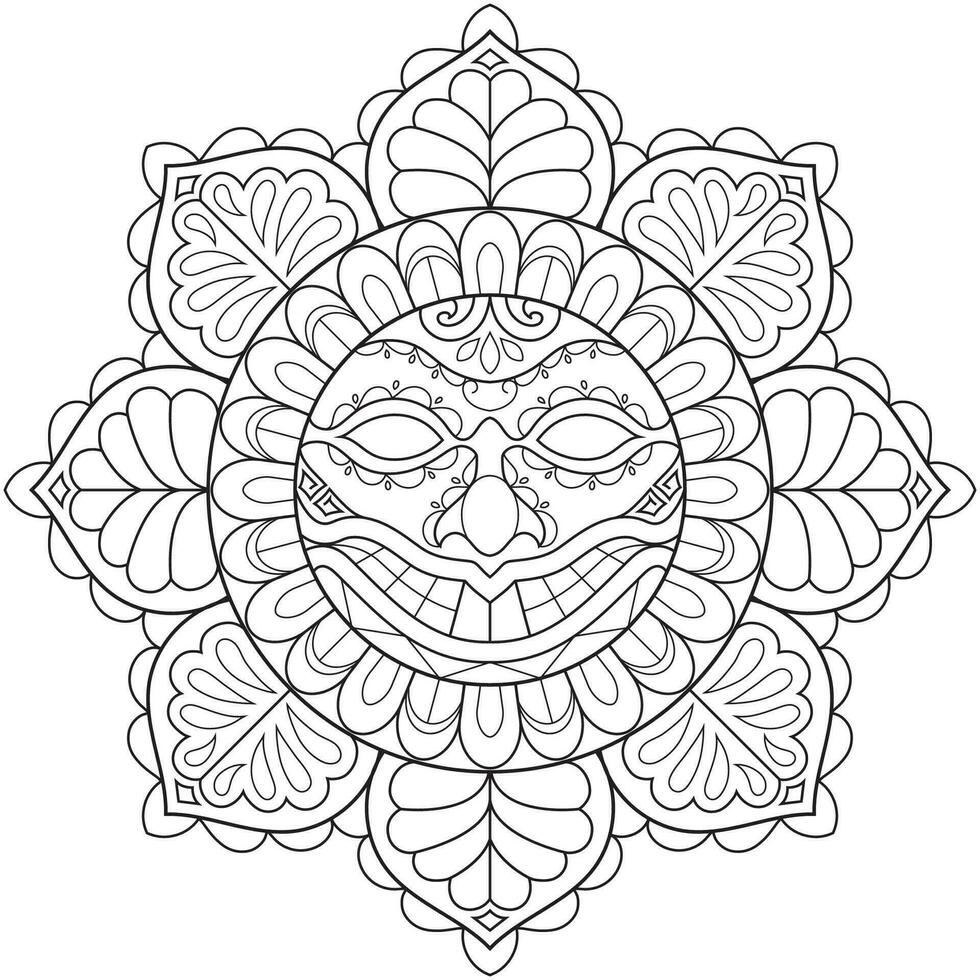 mandala bloem voor volwassen kleur boek. vector