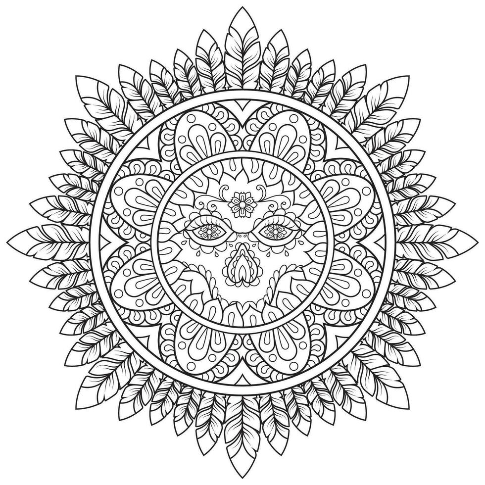 mandala bloem voor volwassen kleur boek. vector