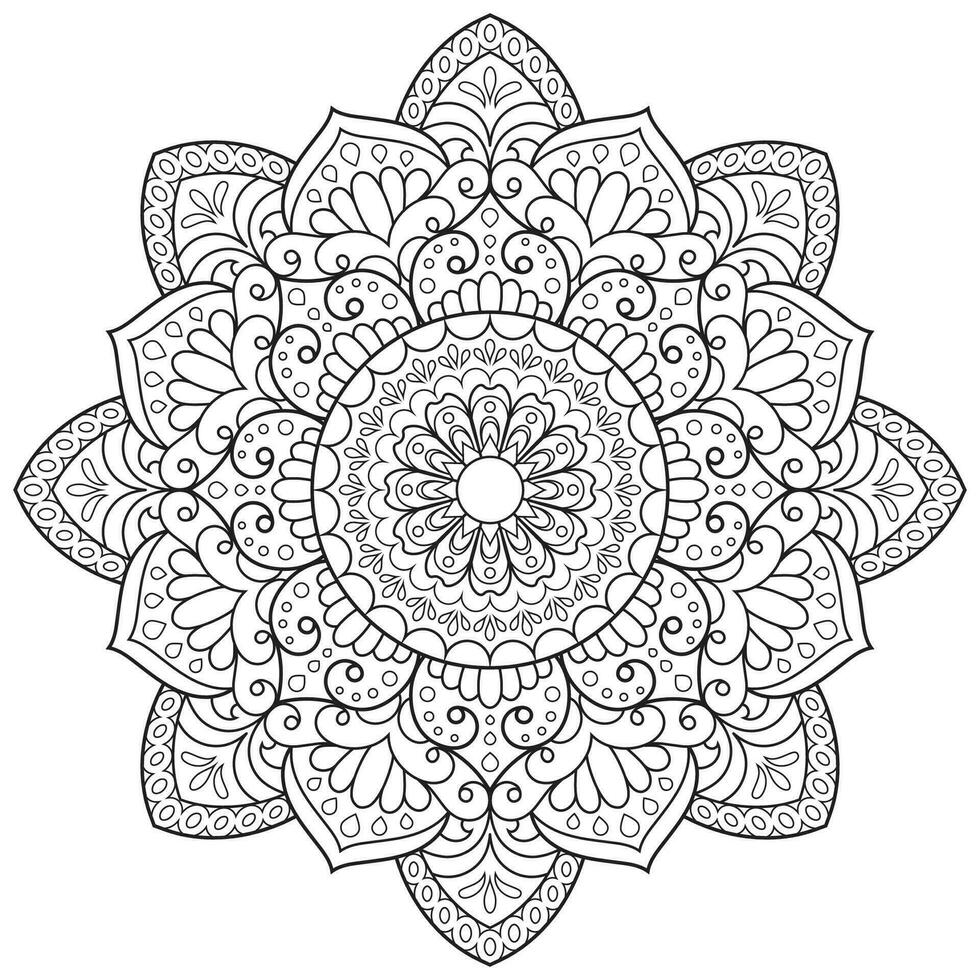 mandala bloem voor volwassen kleur boek. vector