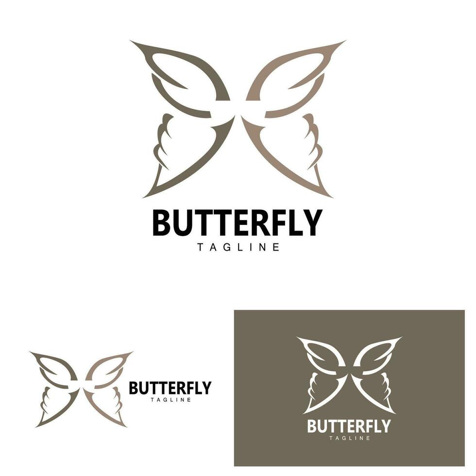 vlinder logo dier ontwerp merk Product mooi en gemakkelijk decoratief dier vleugel vector