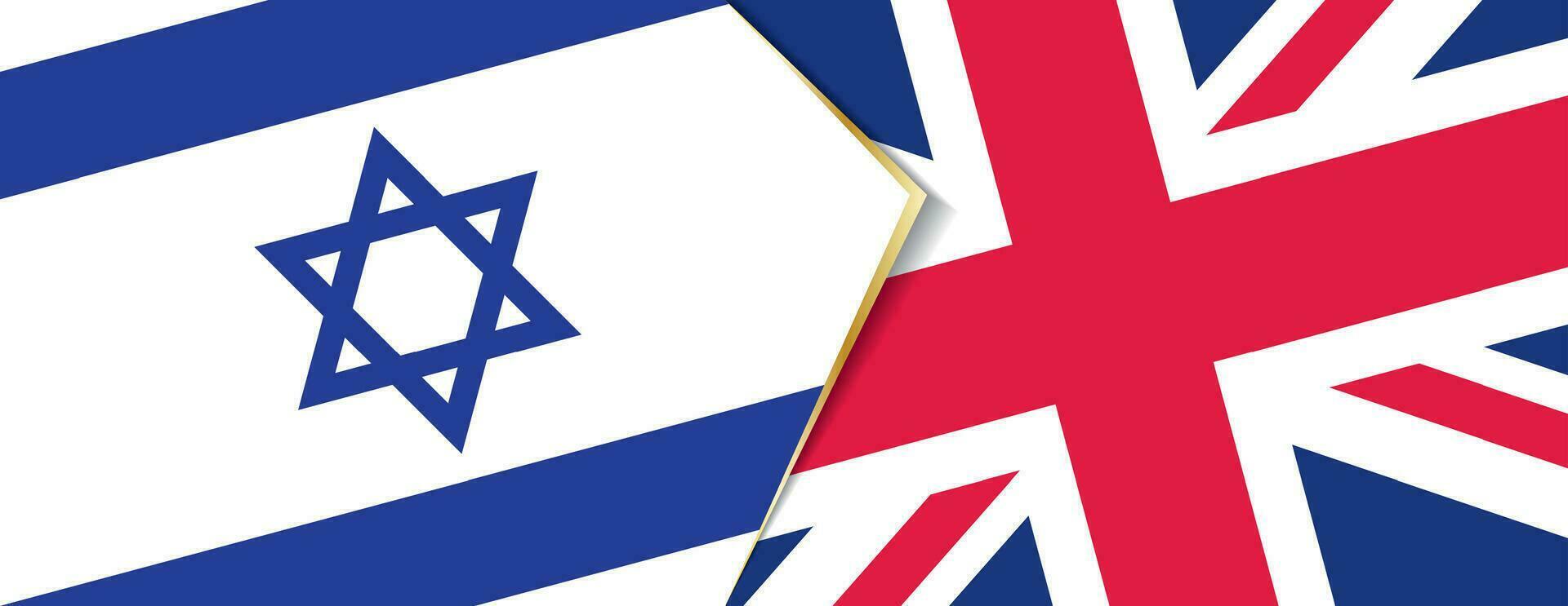 Israël en Verenigde koninkrijk vlaggen, twee vector vlaggen.