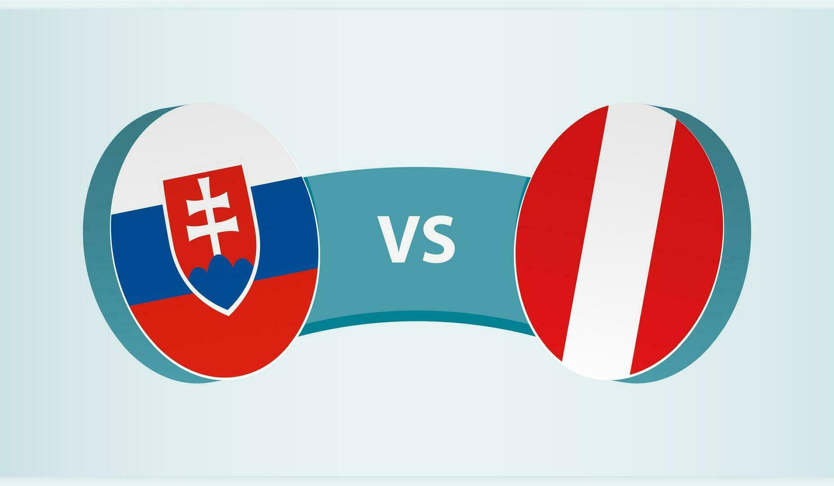 Slowakije versus Peru, team sport- wedstrijd concept. vector