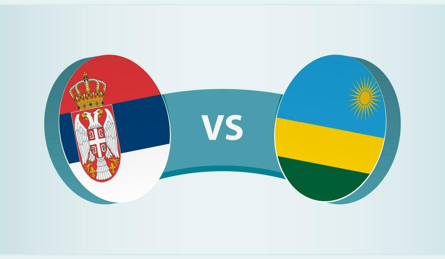 Servië versus rwanda, team sport- wedstrijd concept. vector