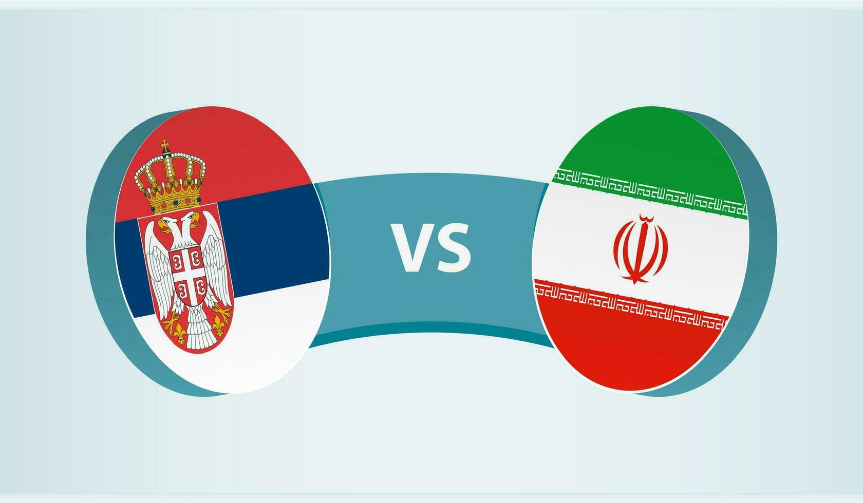 Servië versus iran, team sport- wedstrijd concept. vector