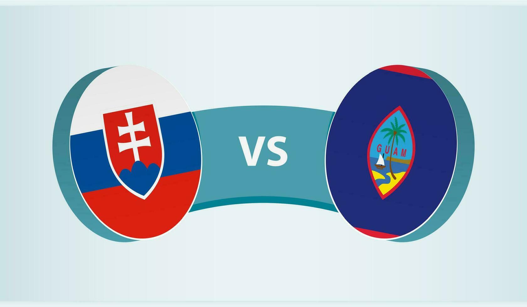 Slowakije versus guam, team sport- wedstrijd concept. vector