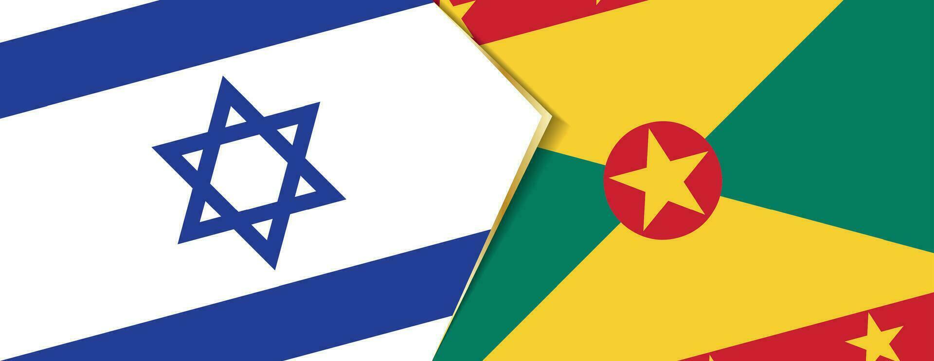 Israël en Grenada vlaggen, twee vector vlaggen.