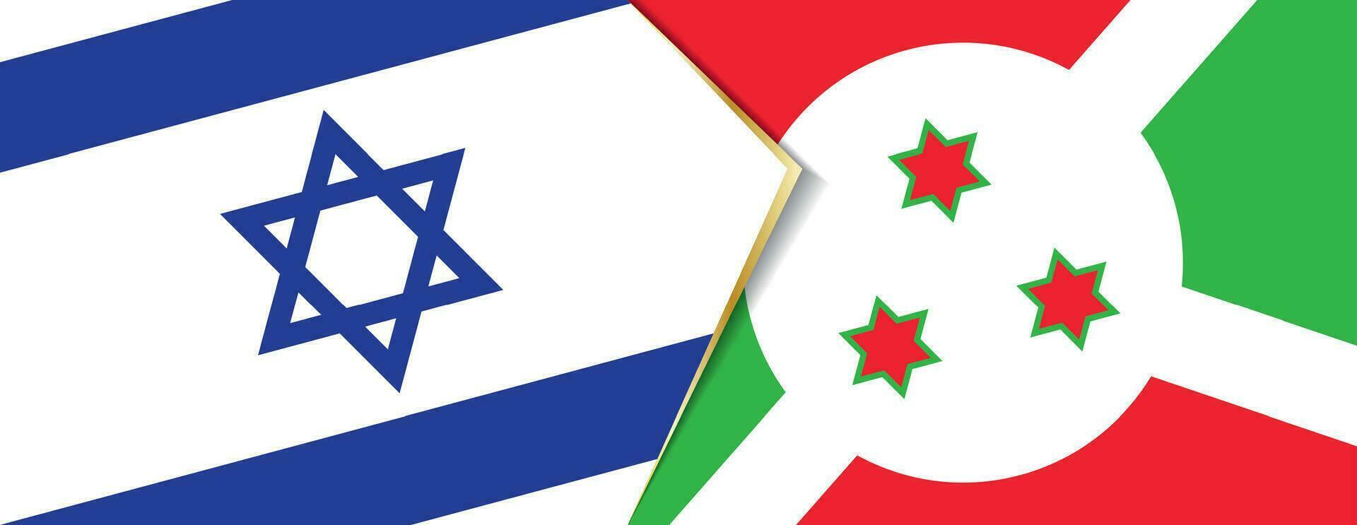 Israël en Burundi vlaggen, twee vector vlaggen.