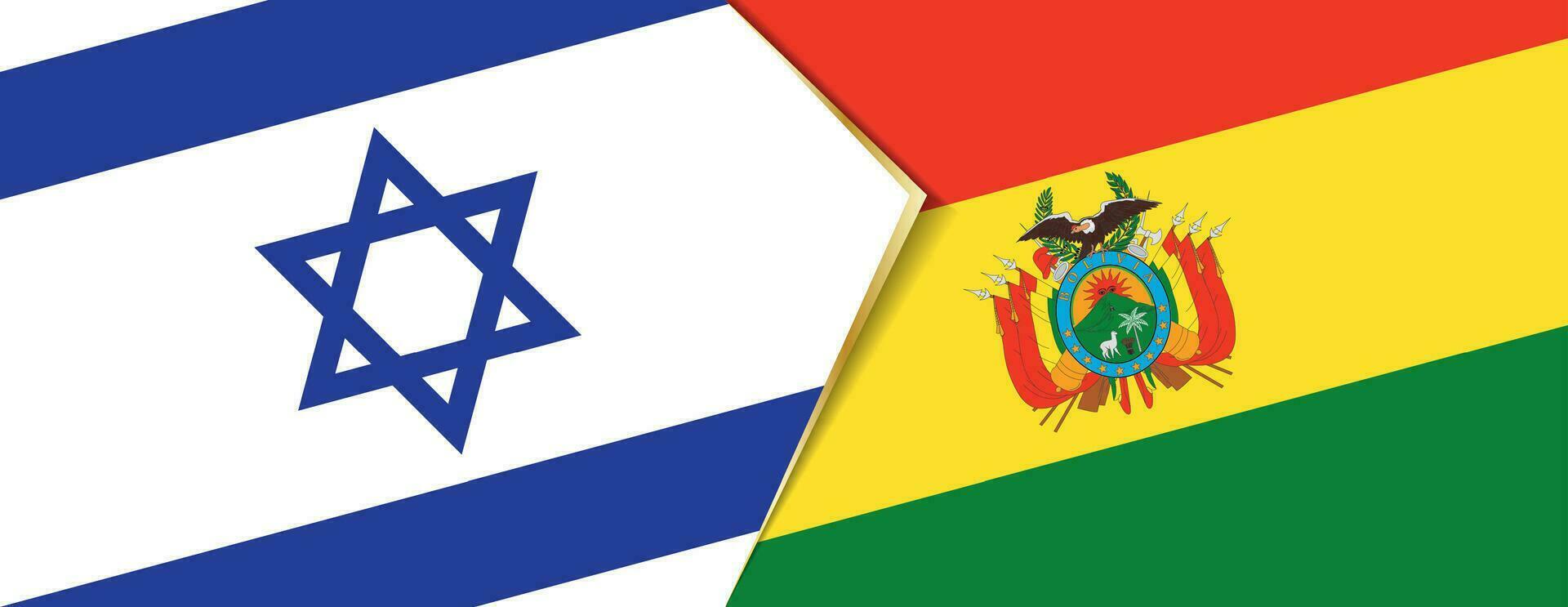 Israël en Bolivia vlaggen, twee vector vlaggen.
