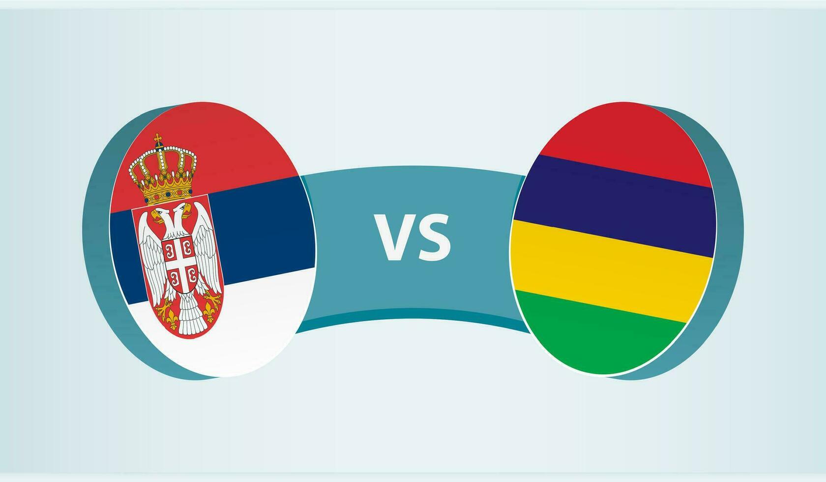 Servië versus mauritius, team sport- wedstrijd concept. vector