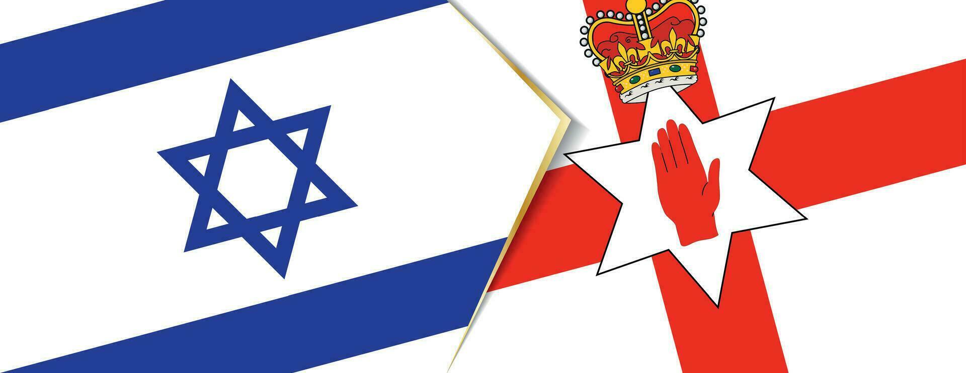 Israël en noordelijk Ierland vlaggen, twee vector vlaggen.