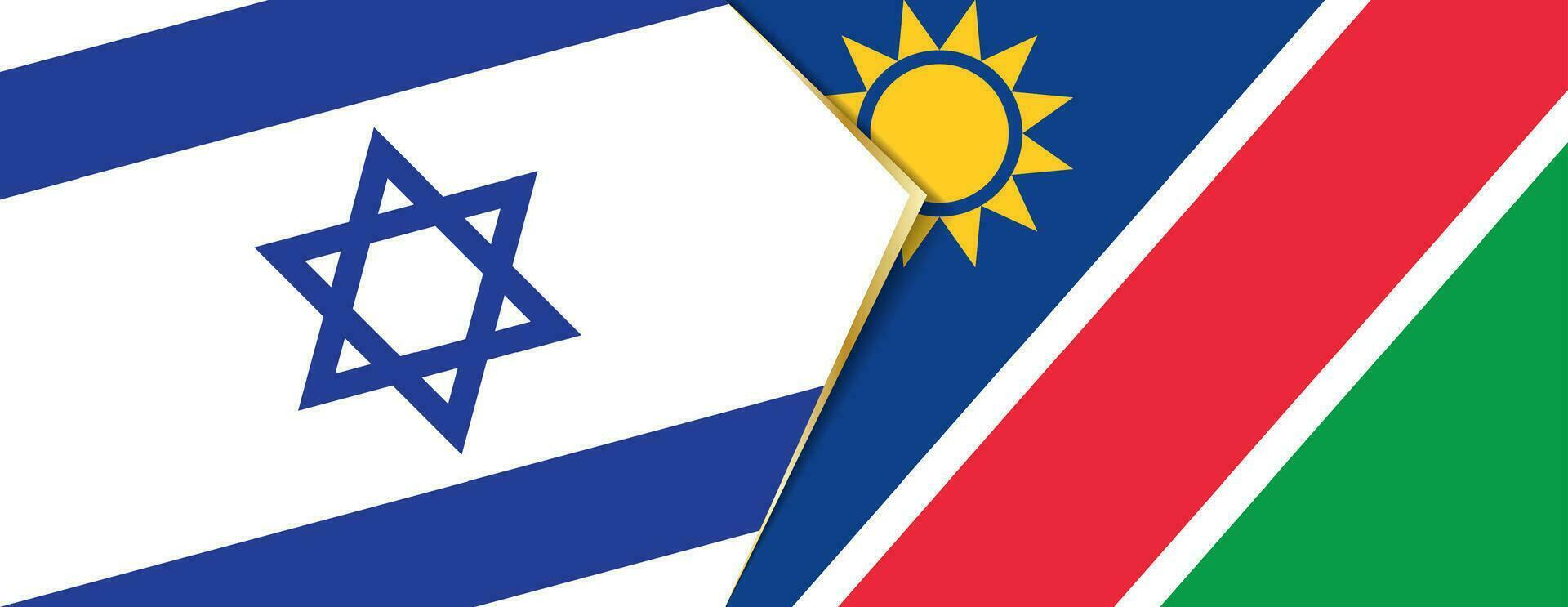 Israël en Namibië vlaggen, twee vector vlaggen.