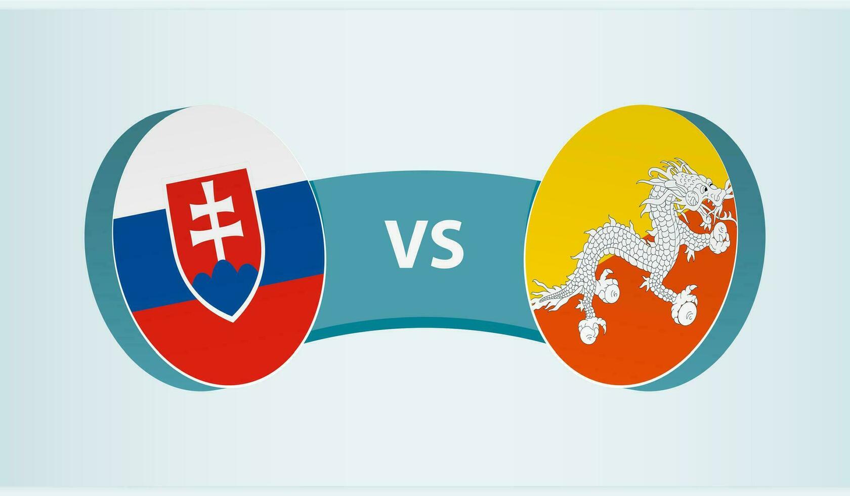 Slowakije versus bhutan, team sport- wedstrijd concept. vector