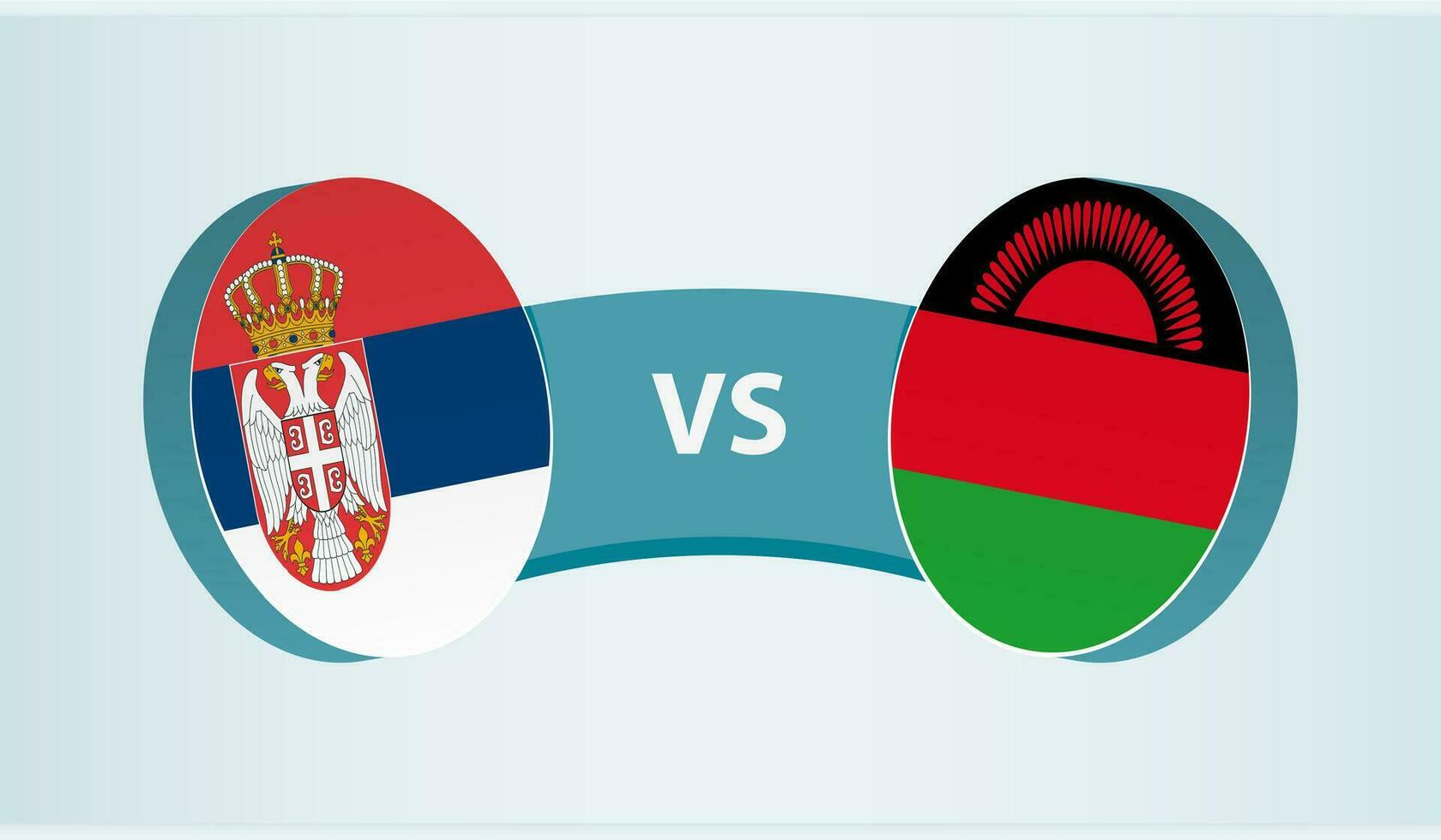 Servië versus malawi, team sport- wedstrijd concept. vector