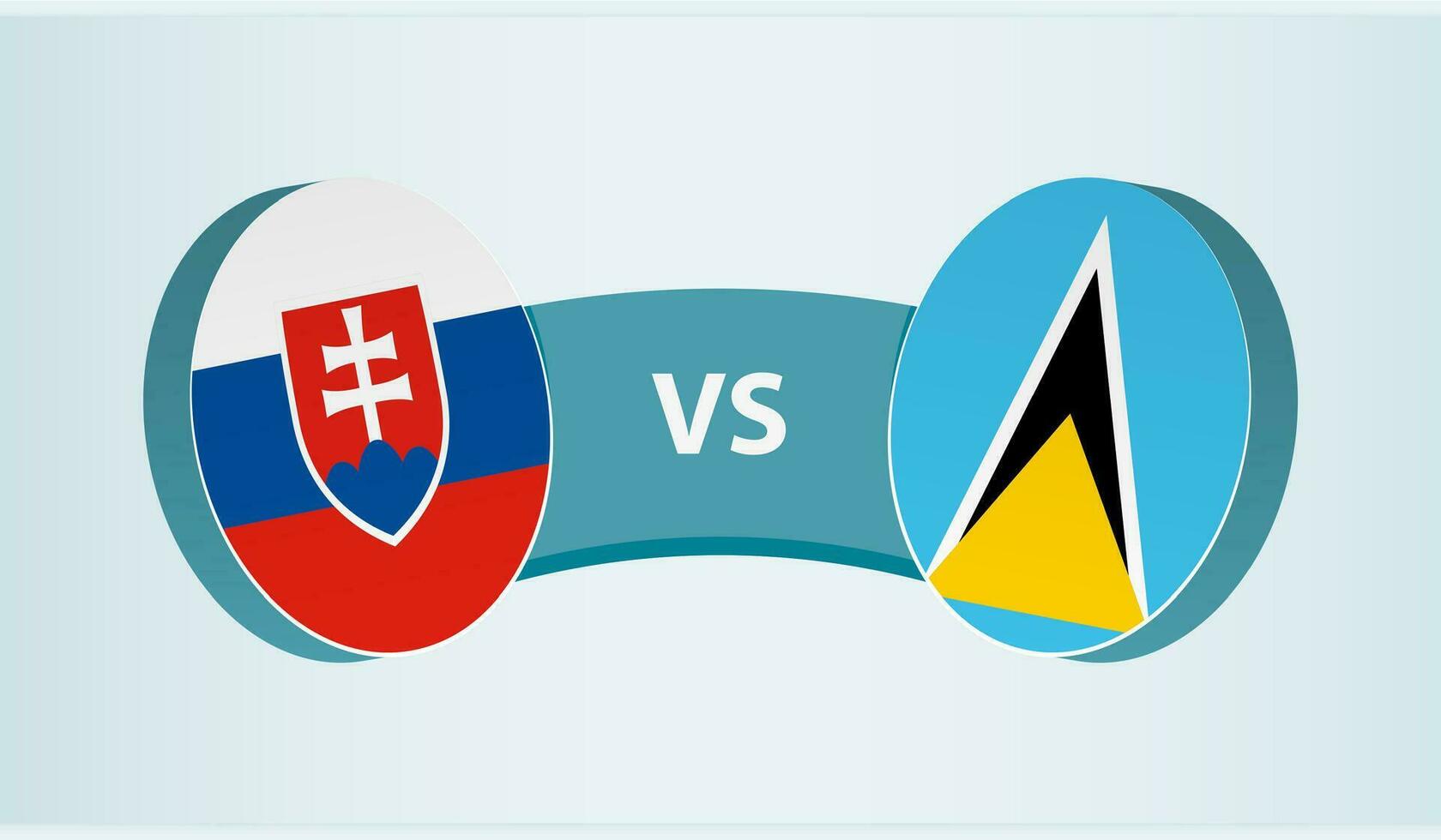 Slowakije versus heilige lucia, team sport- wedstrijd concept. vector