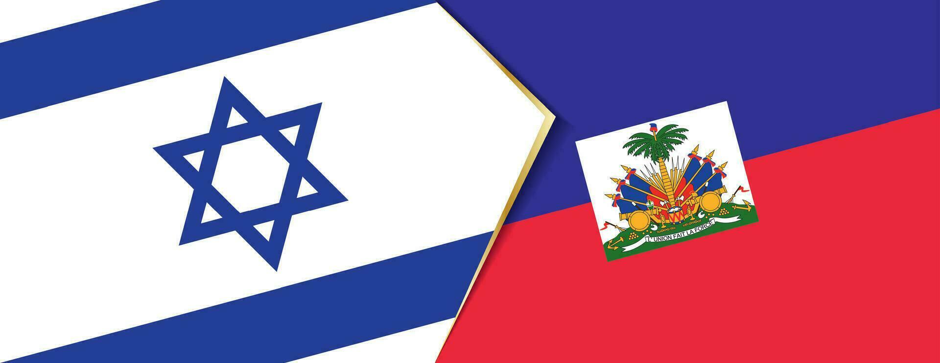 Israël en Haïti vlaggen, twee vector vlaggen.
