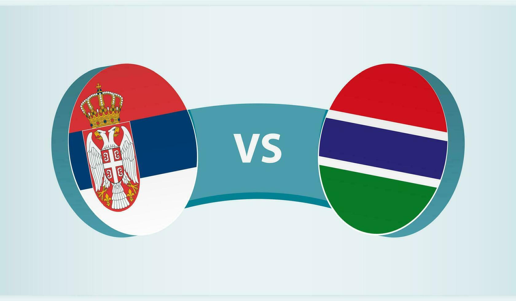 Servië versus Gambia, team sport- wedstrijd concept. vector
