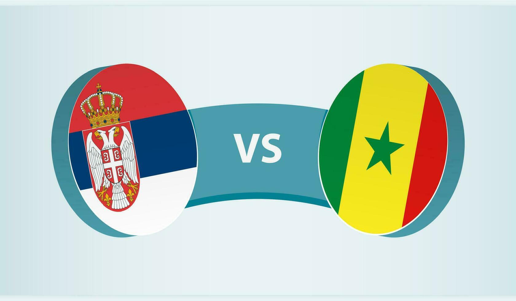 Servië versus Senegal, team sport- wedstrijd concept. vector