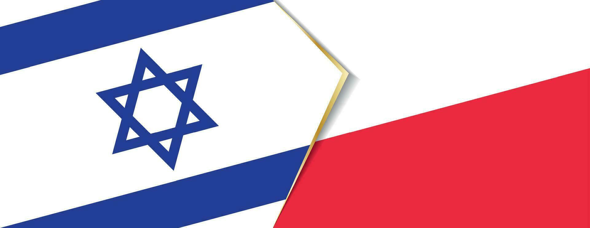 Israël en Polen vlaggen, twee vector vlaggen.