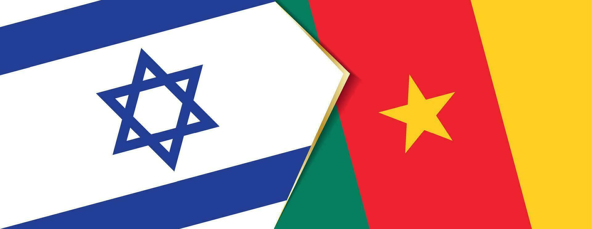 Israël en Kameroen vlaggen, twee vector vlaggen.