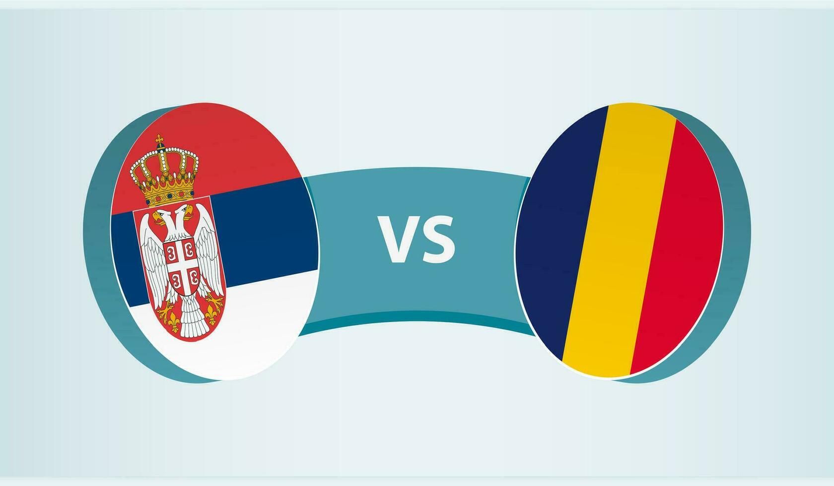 Servië versus Tsjaad, team sport- wedstrijd concept. vector