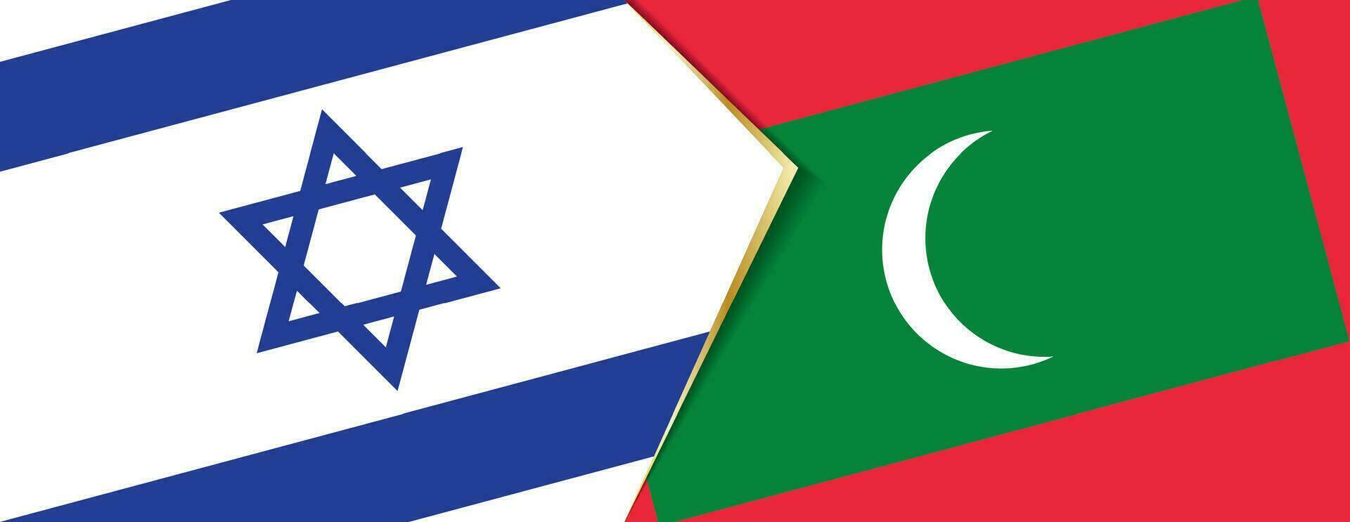 Israël en Maldiven vlaggen, twee vector vlaggen.