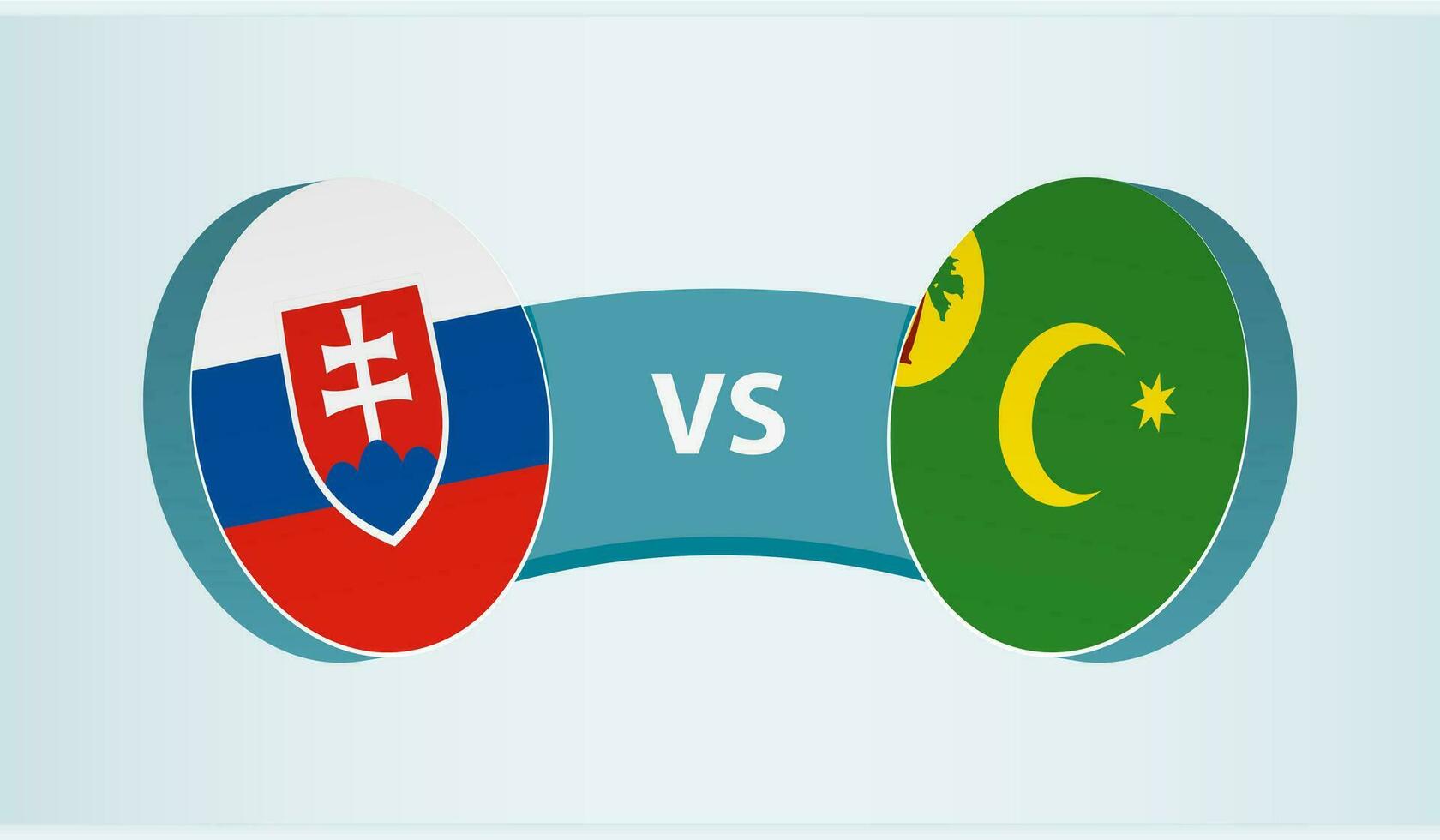 Slowakije versus cocos eilanden, team sport- wedstrijd concept. vector