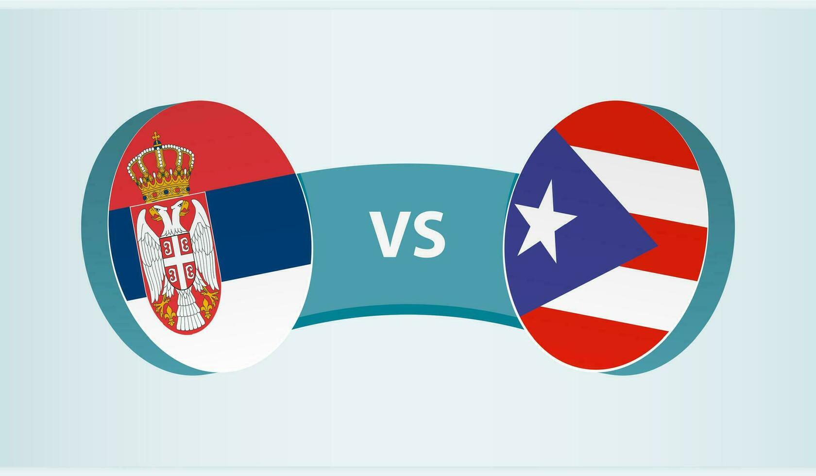 Servië versus puerto rico, team sport- wedstrijd concept. vector