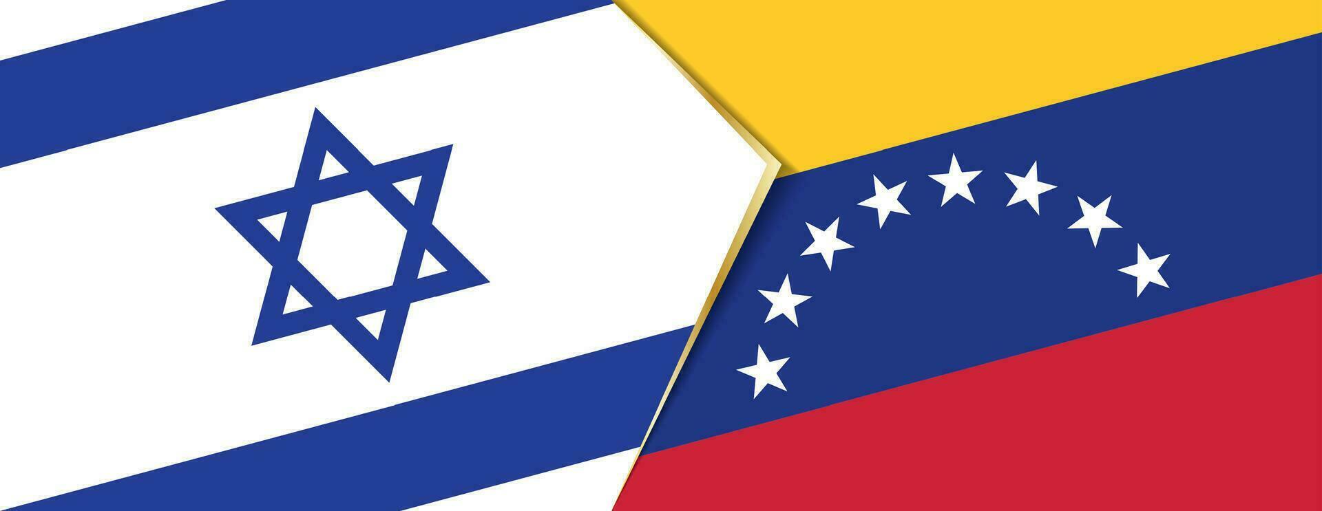 Israël en Venezuela vlaggen, twee vector vlaggen.