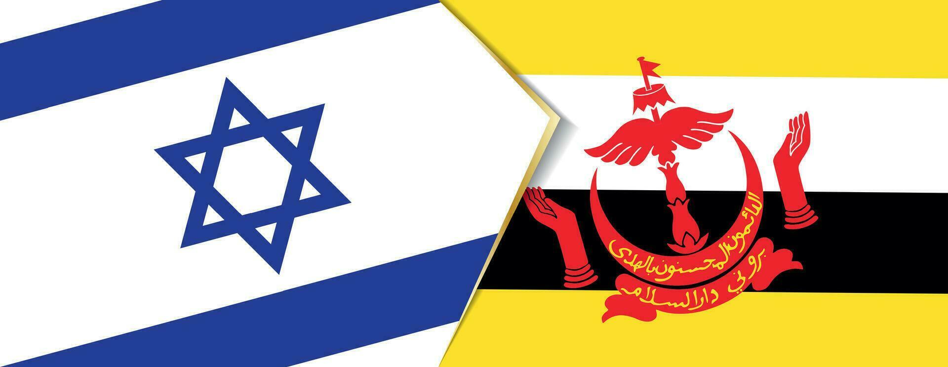 Israël en Brunei vlaggen, twee vector vlaggen.