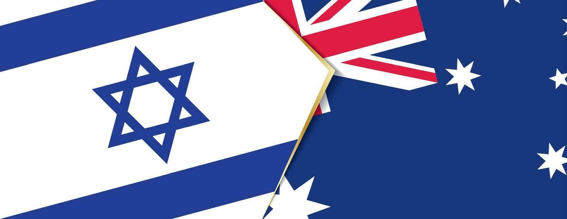 Israël en Australië vlaggen, twee vector vlaggen.