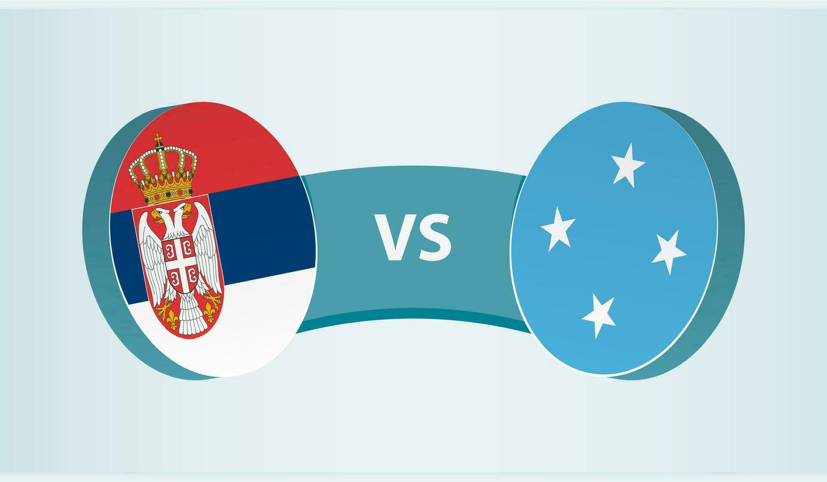 Servië versus Micronesië, team sport- wedstrijd concept. vector