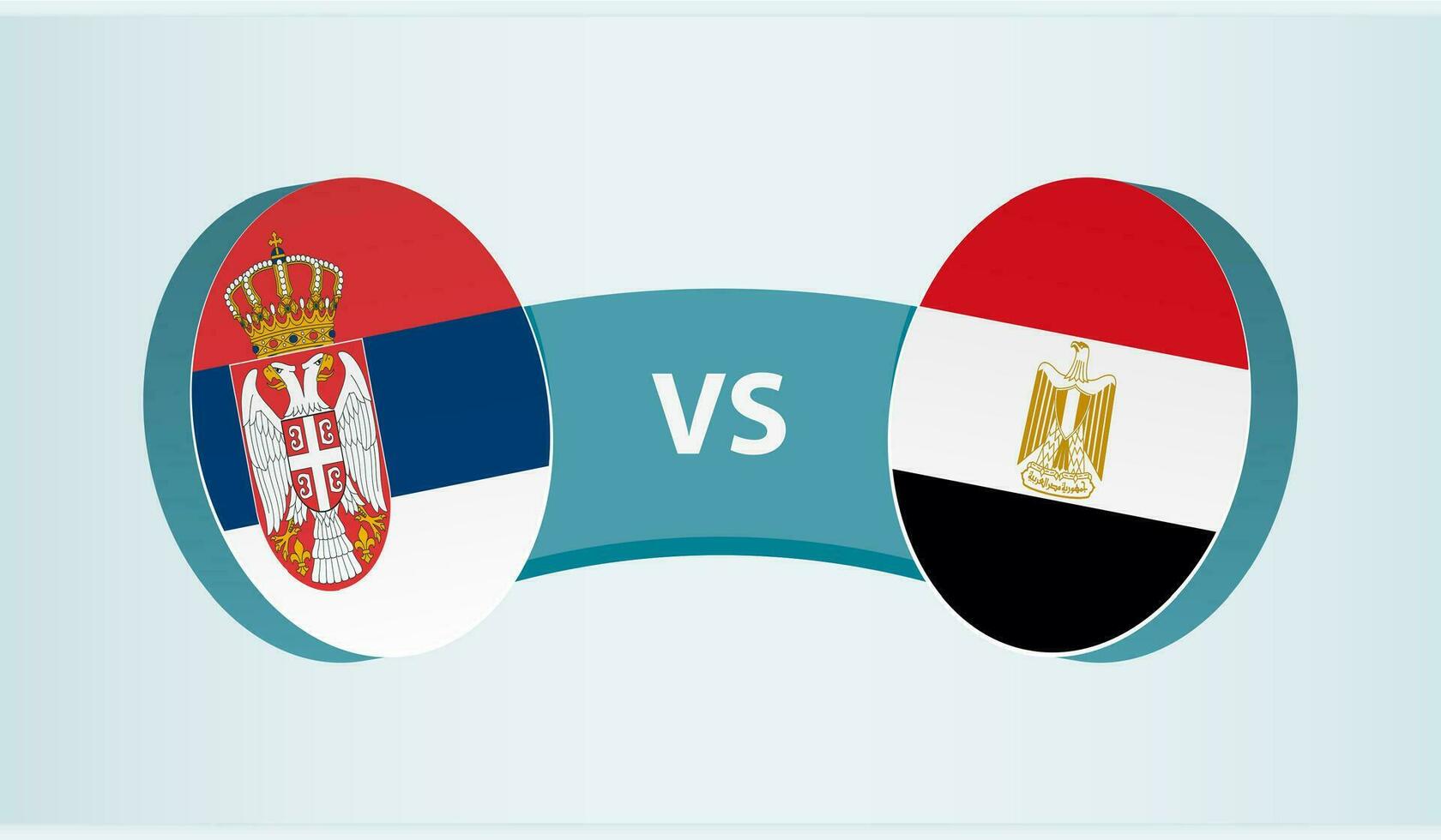Servië versus Egypte, team sport- wedstrijd concept. vector