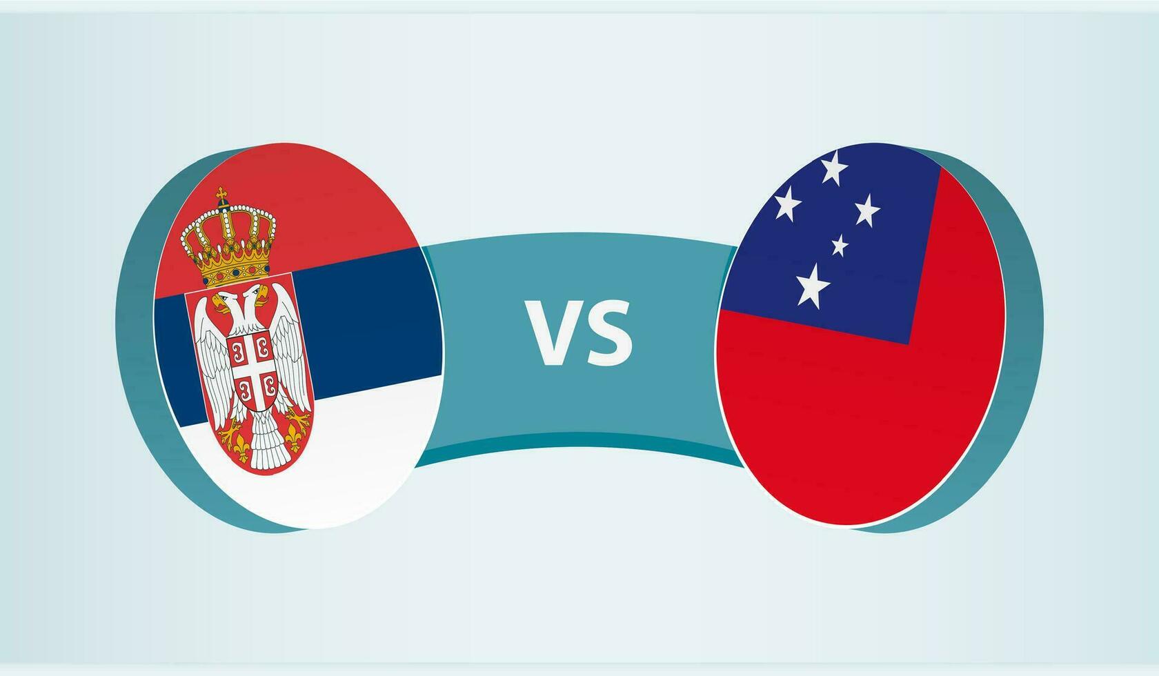 Servië versus samoa, team sport- wedstrijd concept. vector