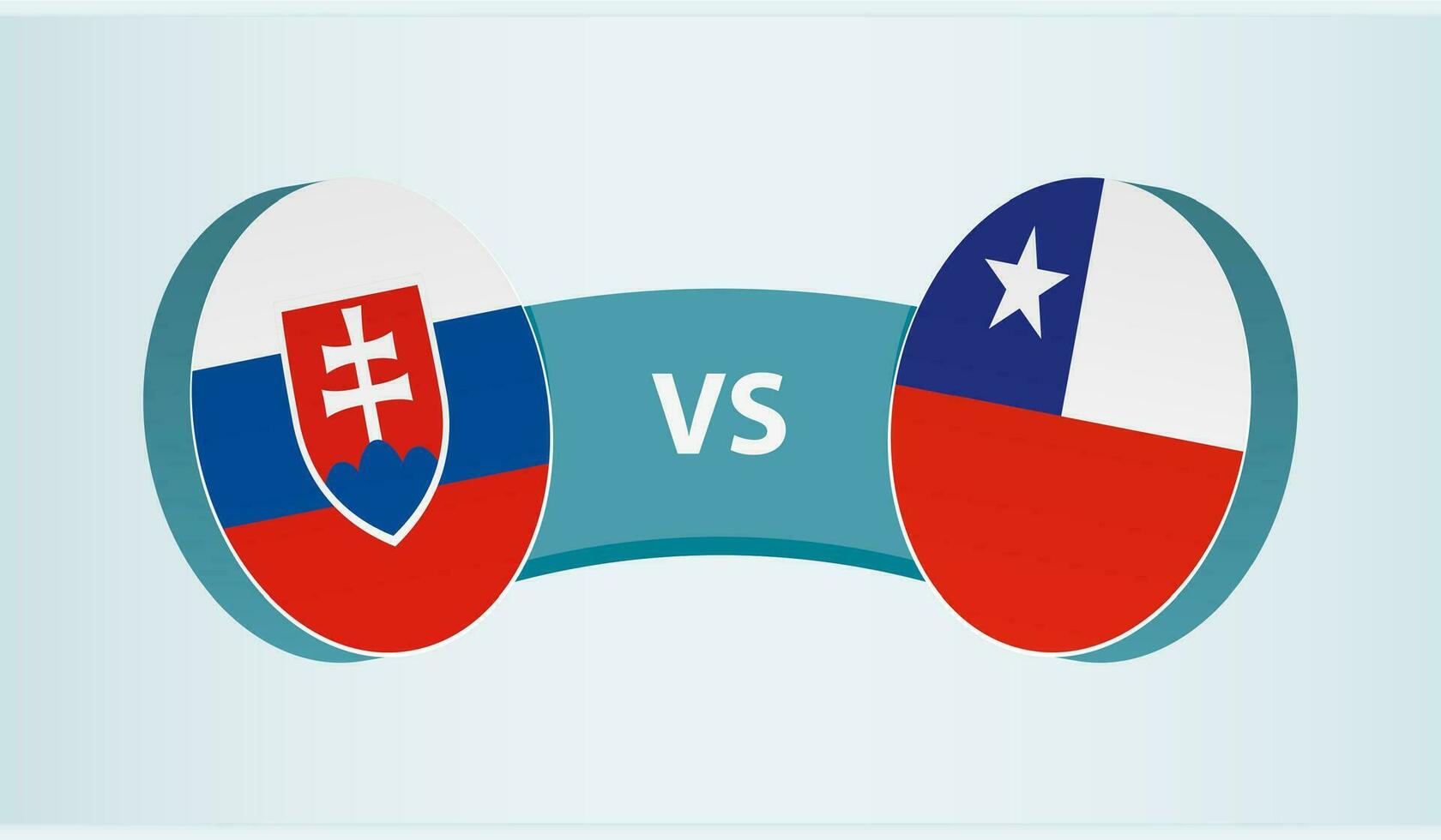 Slowakije versus Chili, team sport- wedstrijd concept. vector