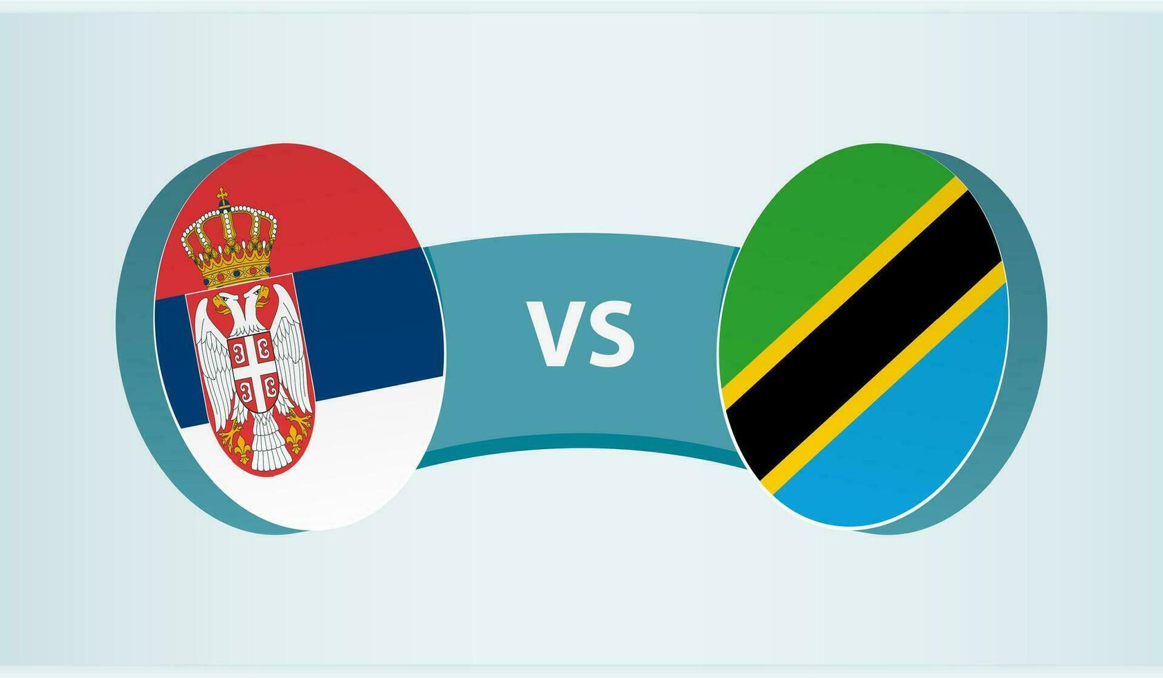 Servië versus Tanzania, team sport- wedstrijd concept. vector