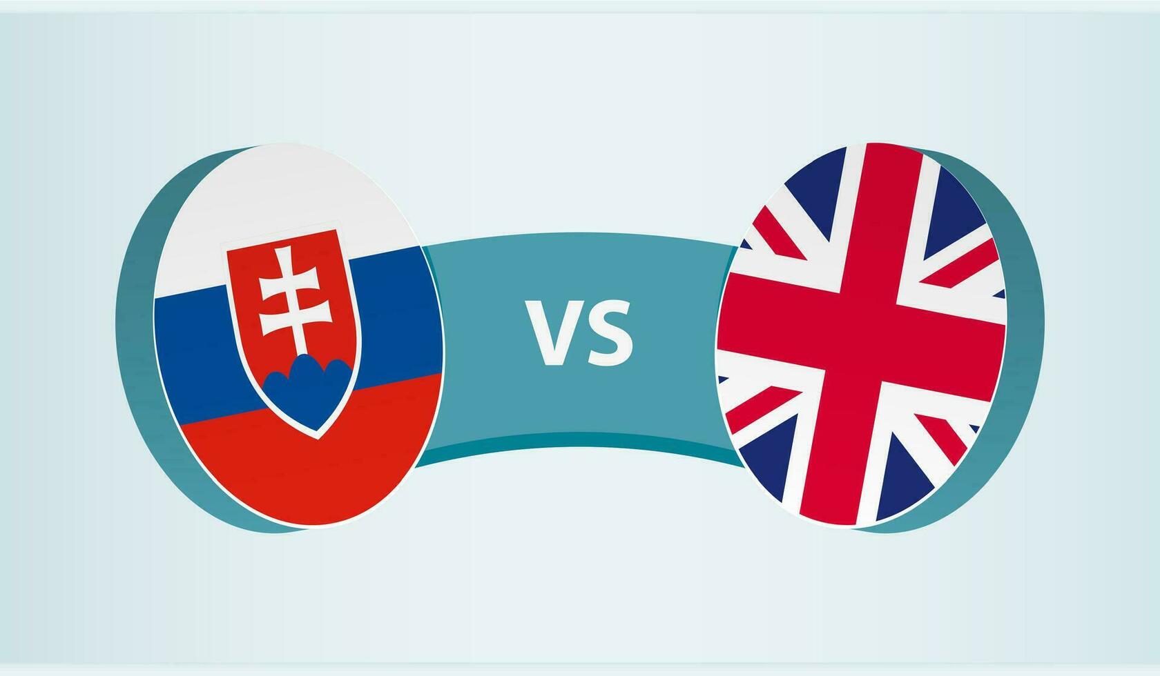 Slowakije versus Verenigde koninkrijk, team sport- wedstrijd concept. vector