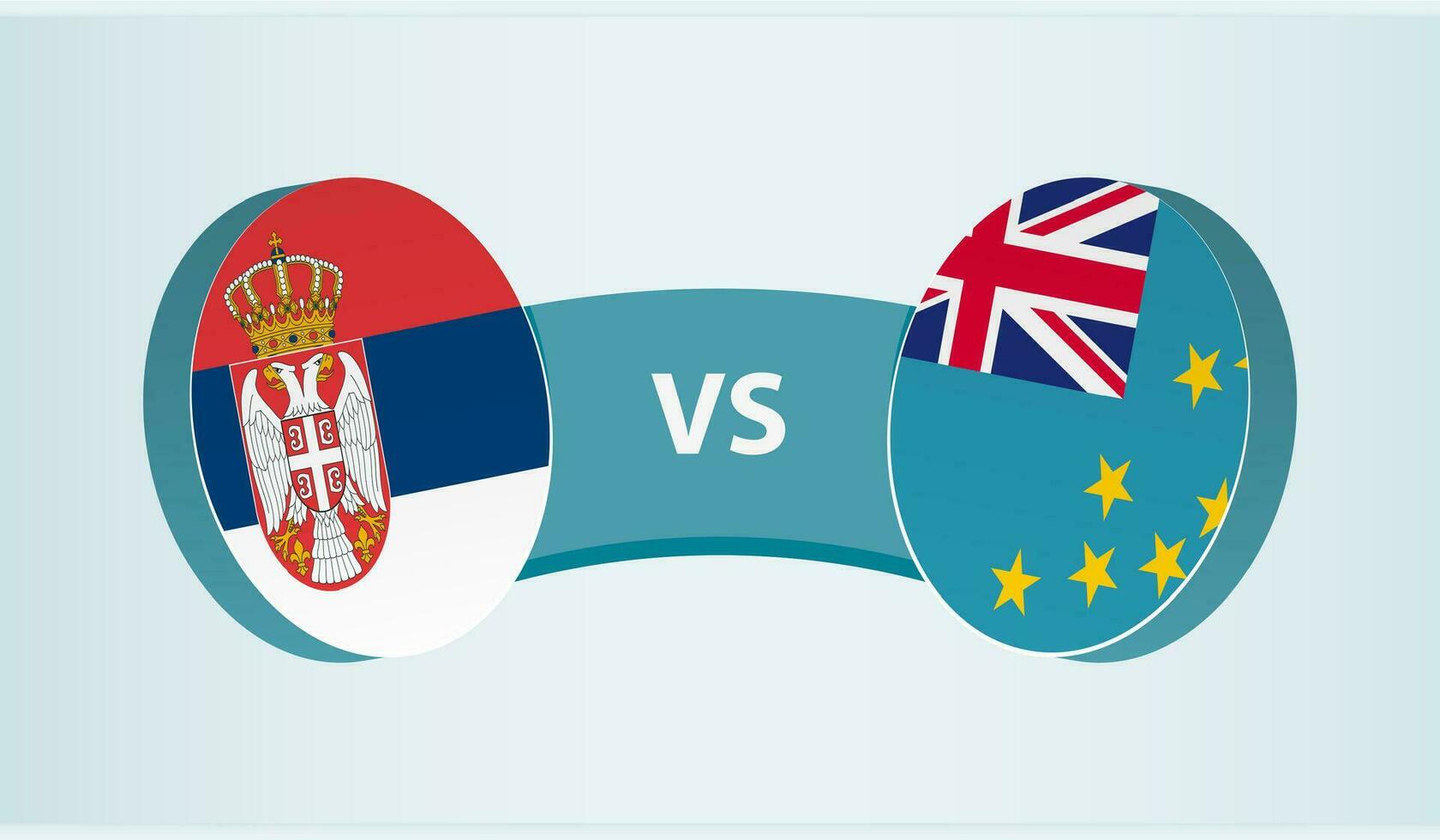 Servië versus tuvalu, team sport- wedstrijd concept. vector