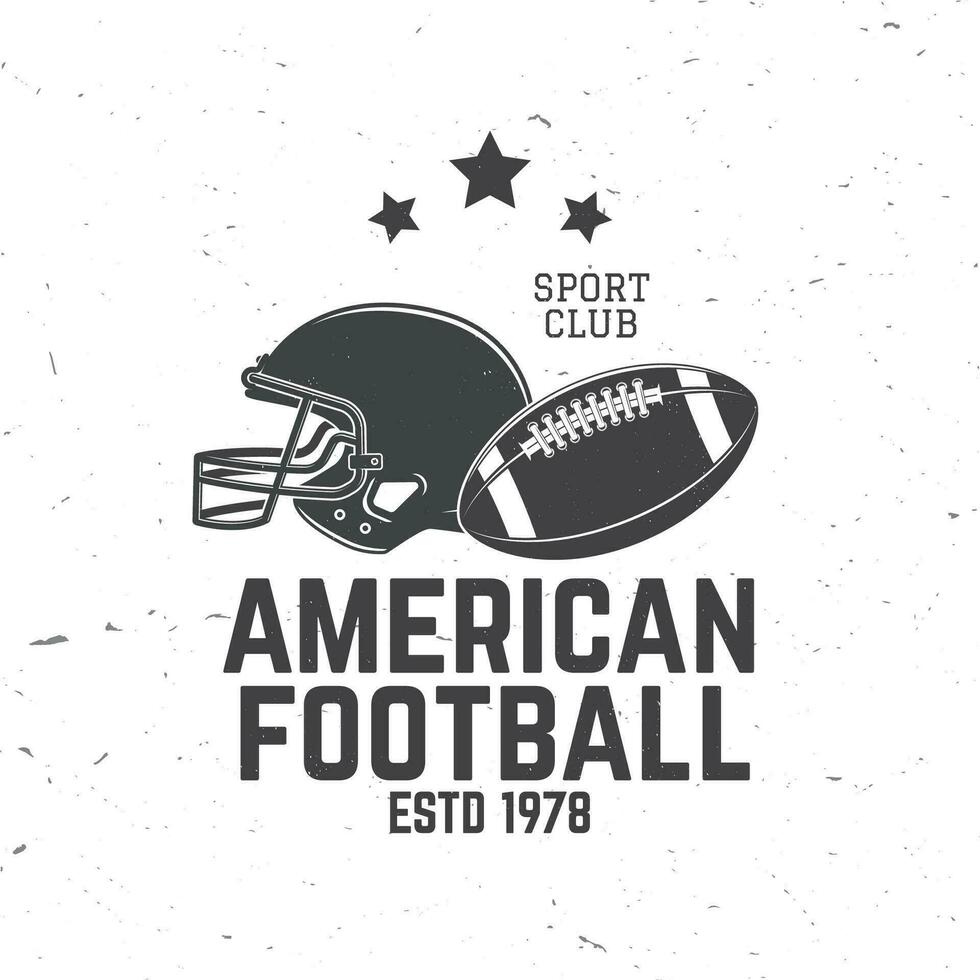 Amerikaans Amerikaans voetbal of rugby club kenteken. vector. concept voor shirt, logo, afdrukken, stempel, tee, lapje. wijnoogst typografie ontwerp met Amerikaans Amerikaans voetbal bal en helm silhouet vector