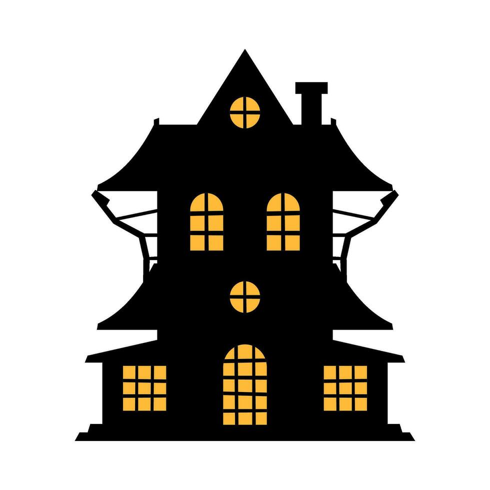 eng kasteel halloween vlak illustratie vector