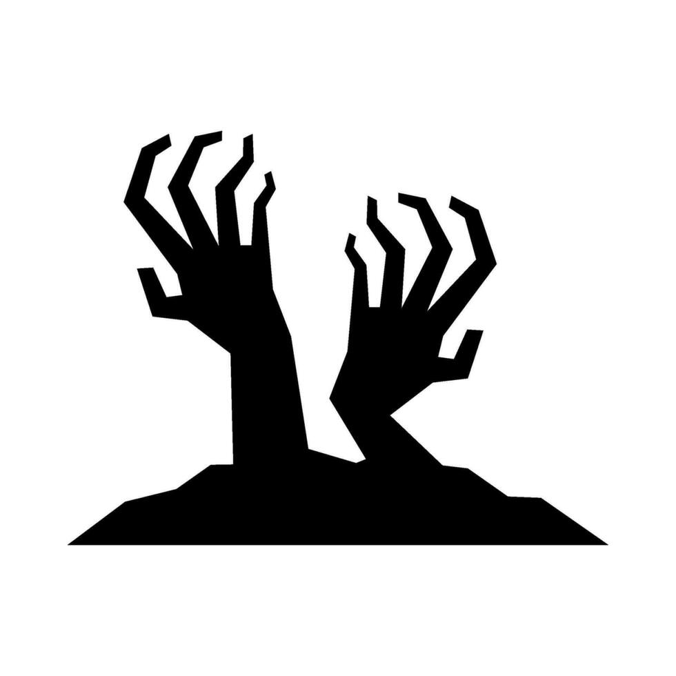 silhouet illustratie van een griezelig ondood hand- vector