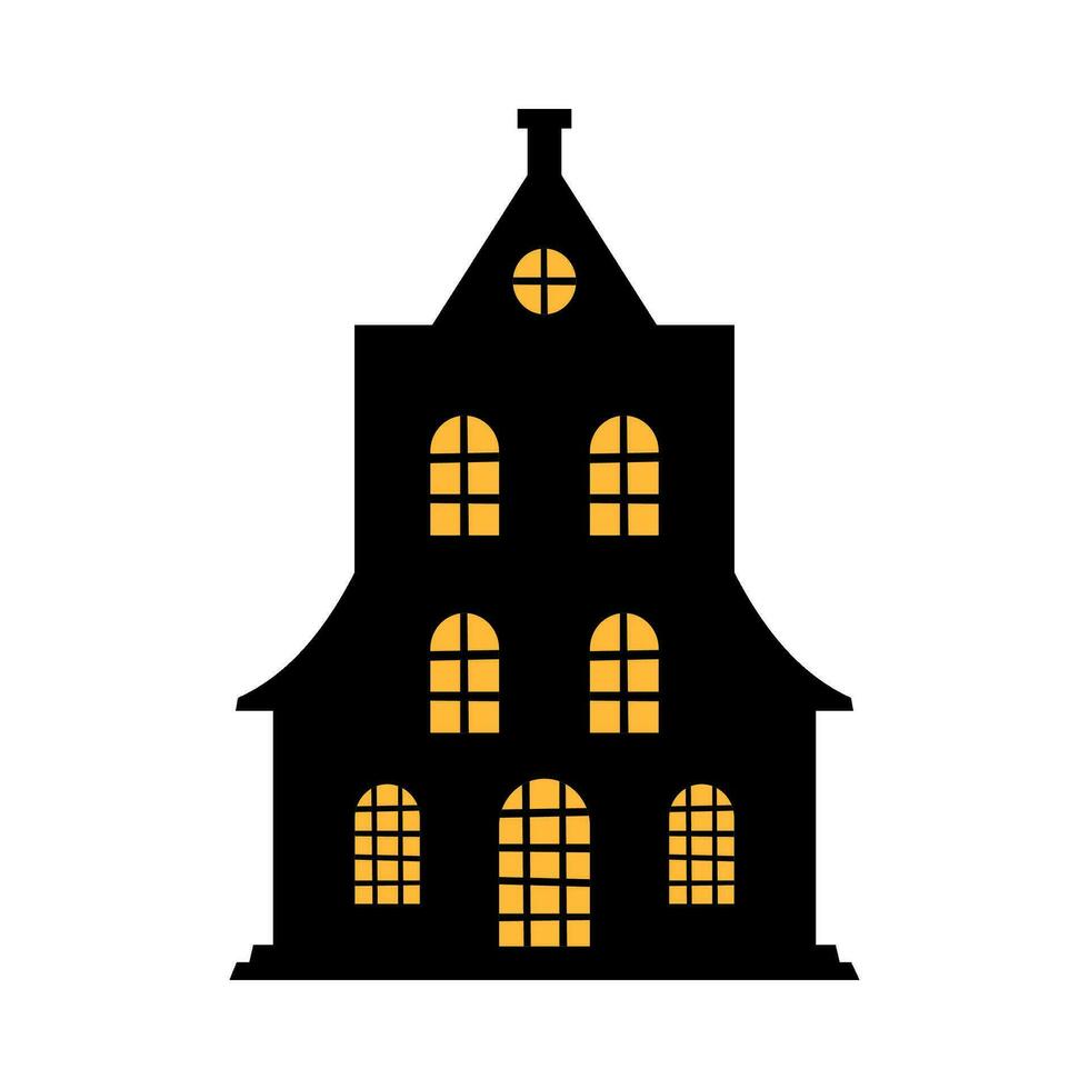 eng kasteel halloween vlak illustratie vector