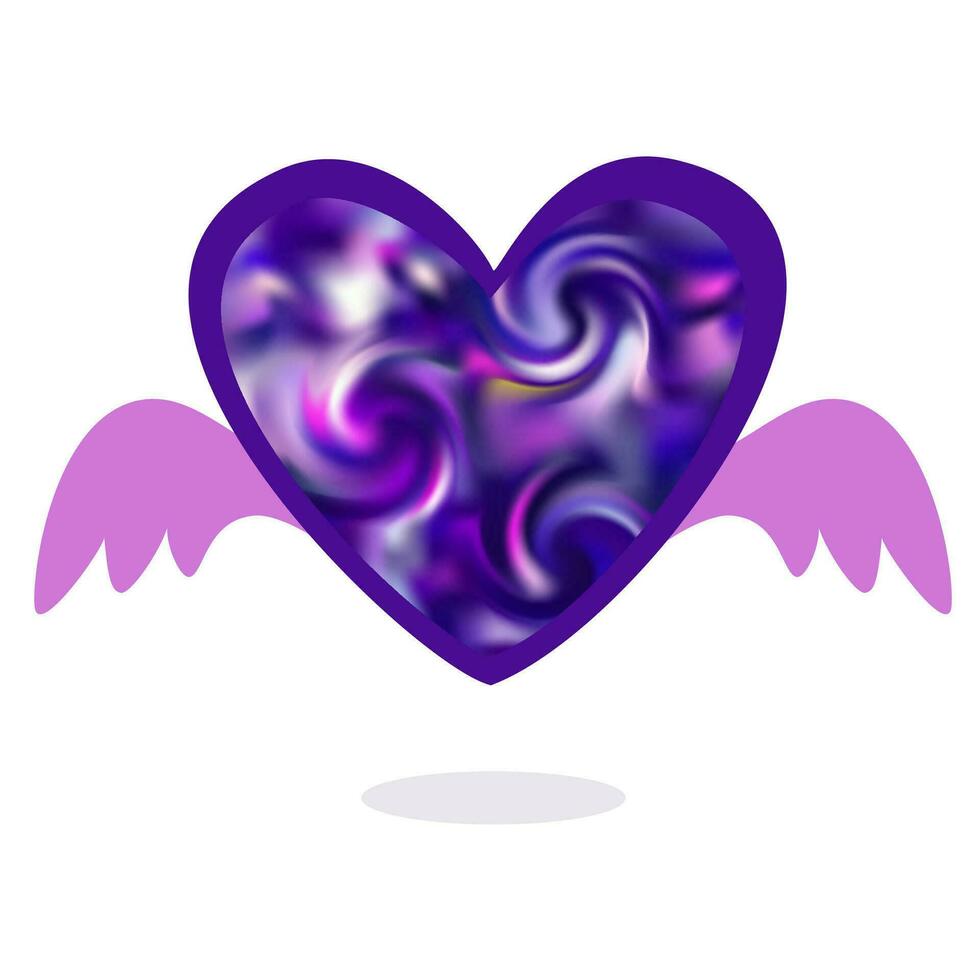 rood hart met Vleugels, viering en gelukkig Valentijnsdag dag. vector illustratie.