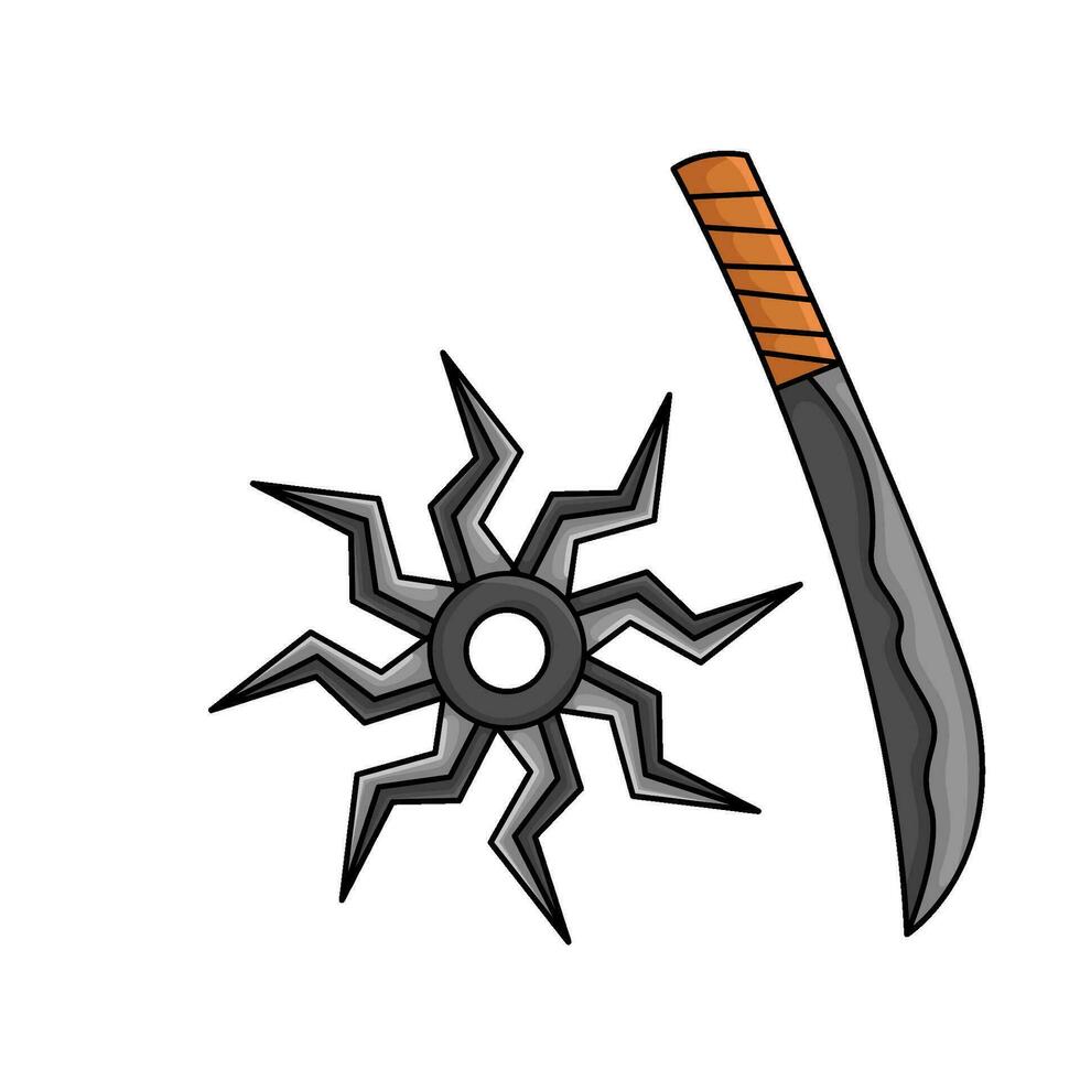 shuriken met samurai illustratie vector