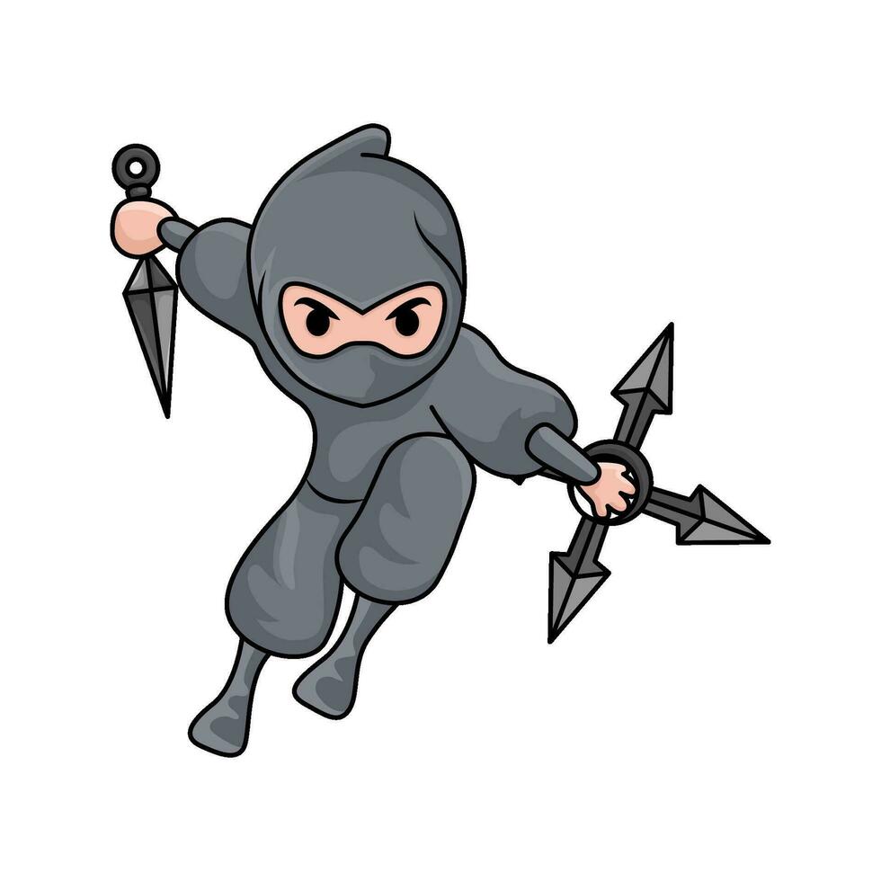 kunai met shuriken in Ninja illusration vector