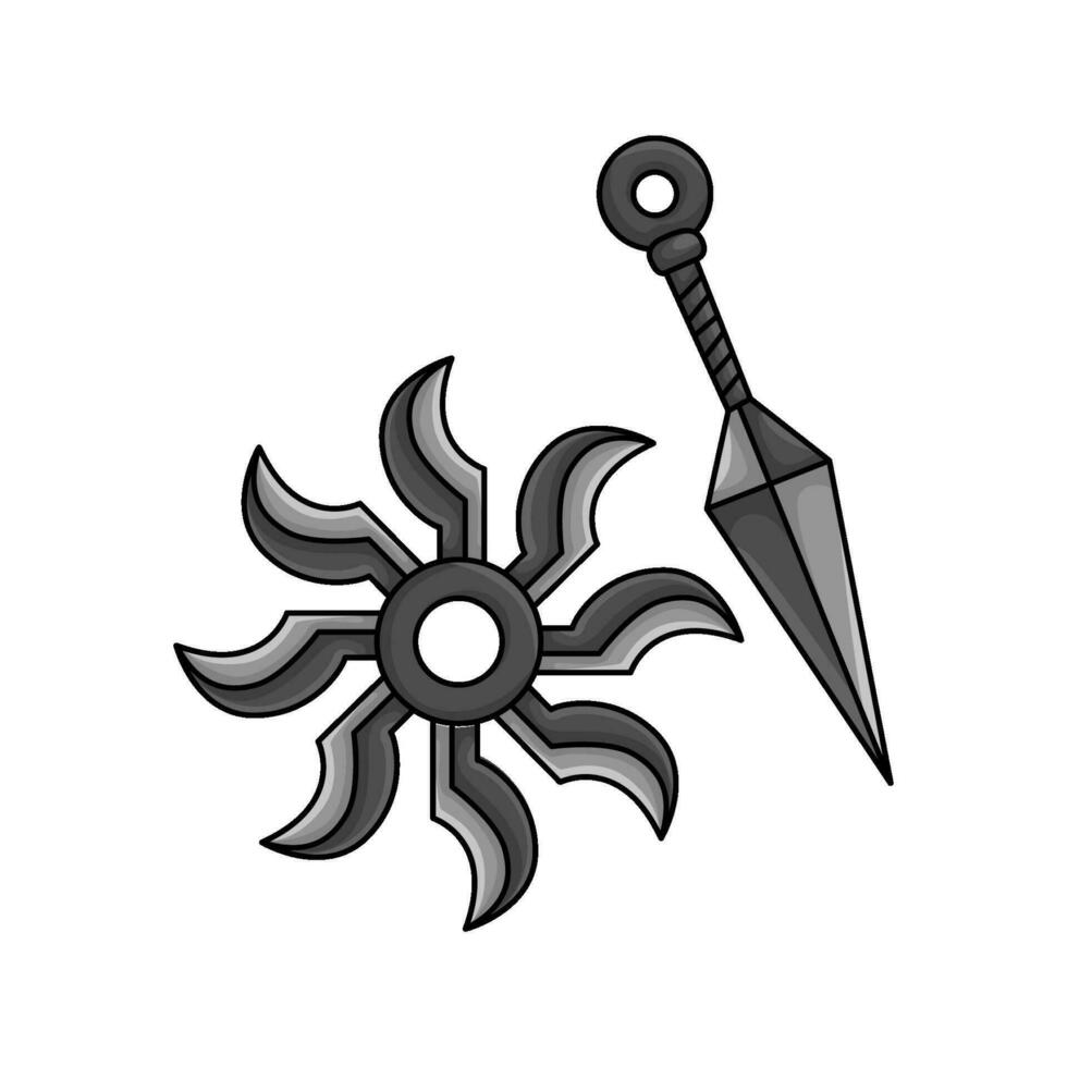 kunai met shuriken illustratie vector