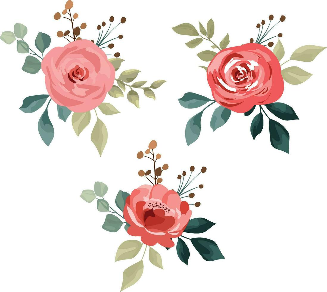 bloem boeket voor decoreren bruiloft uitnodigingen of groet kaarten vector