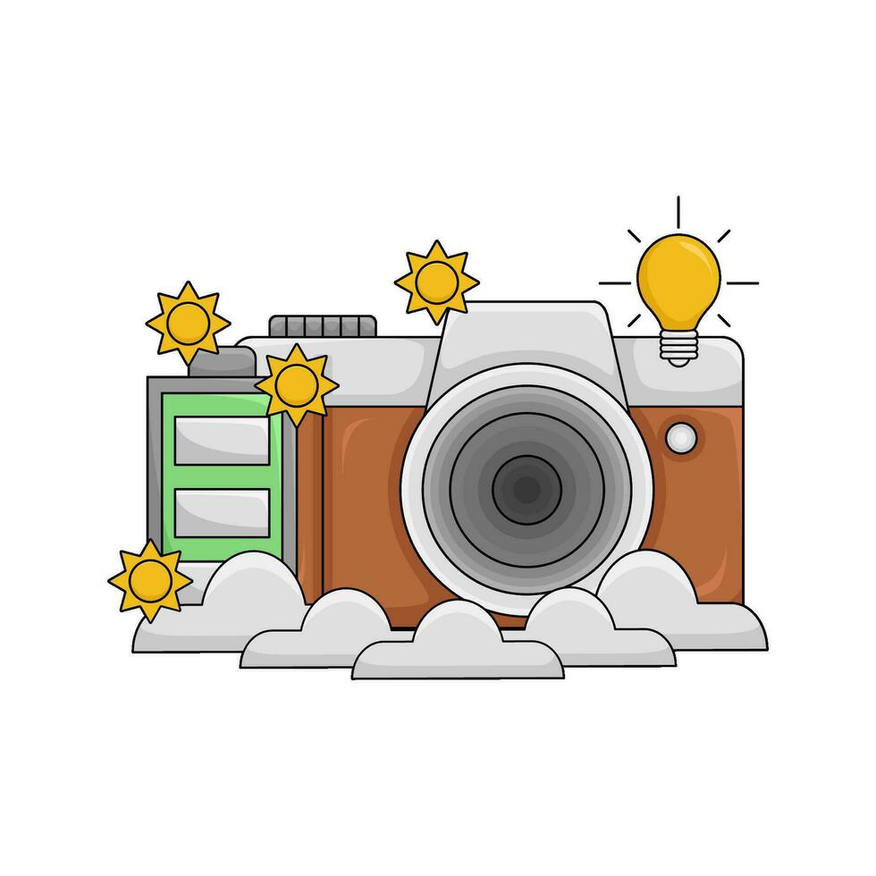 camera foto, helderheid met accu illustratie vector